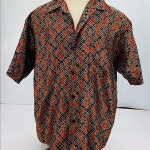 Men’s R2 button down shirt flame graphics biker